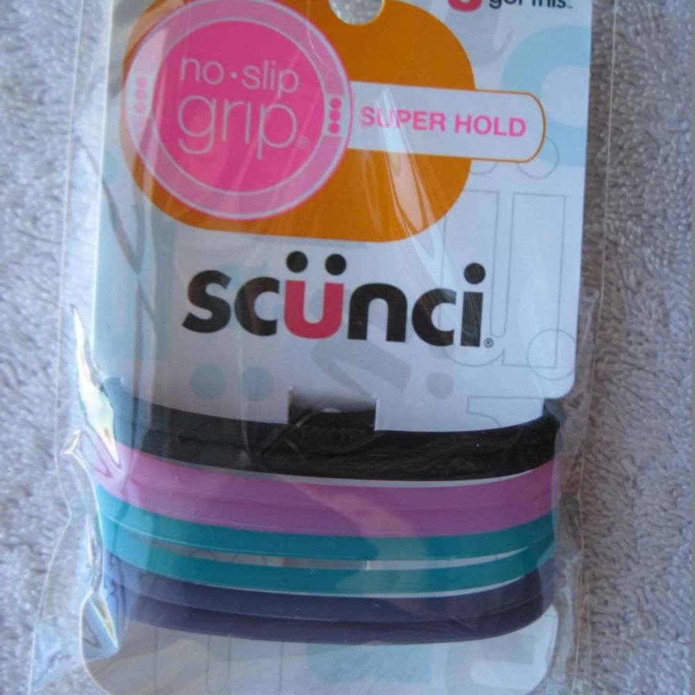 8 Scunci No Slip Grip Slide Proof Super Hold Stay Elastics Ponytailer Hair Bands